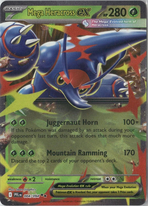 Mega Heracross ex - 004/094 - ME02: Phantasmal Flames