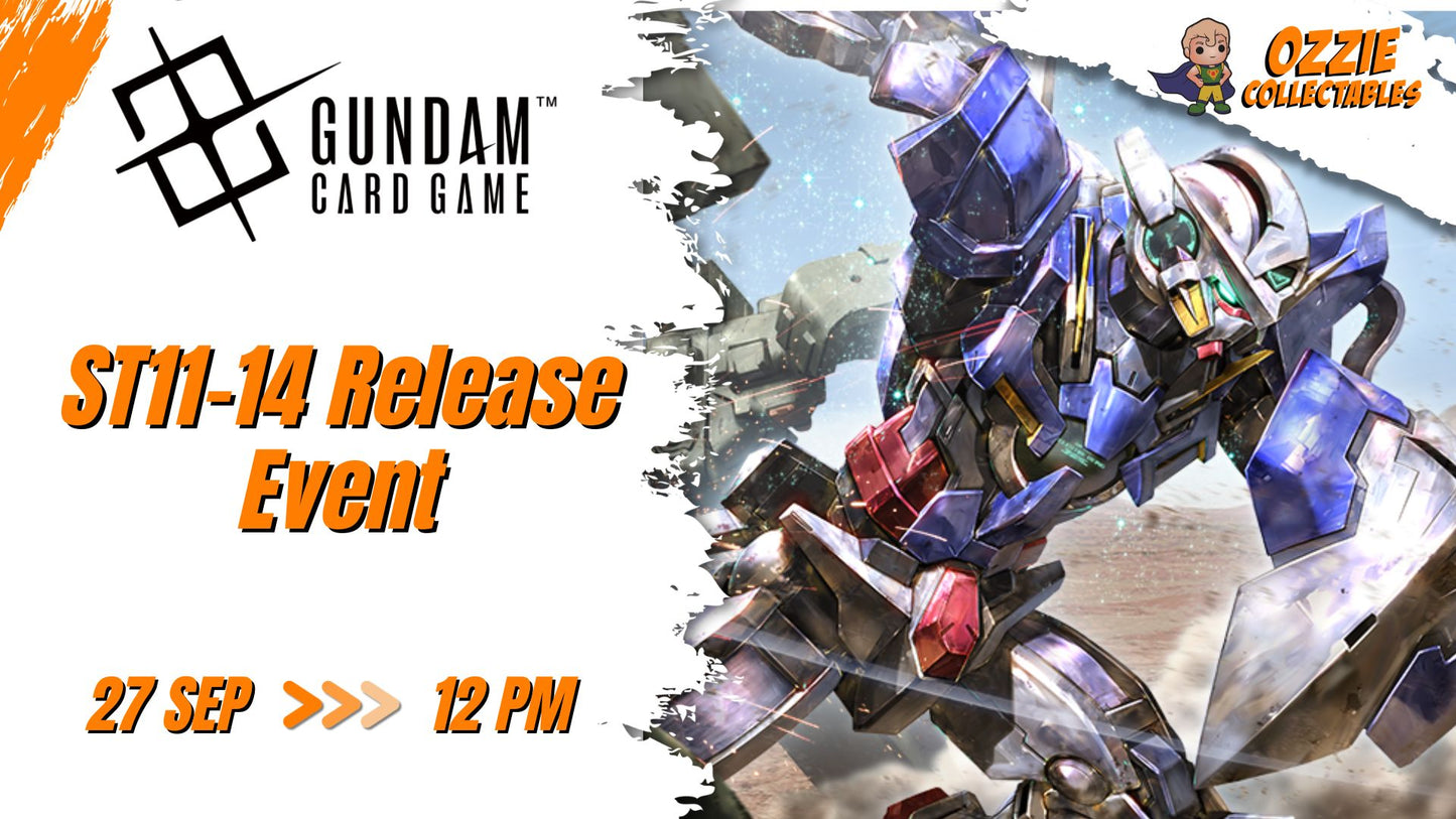 GUNDAM CARD GAME ST11-14 Release Event Sunday 27th September 12pm