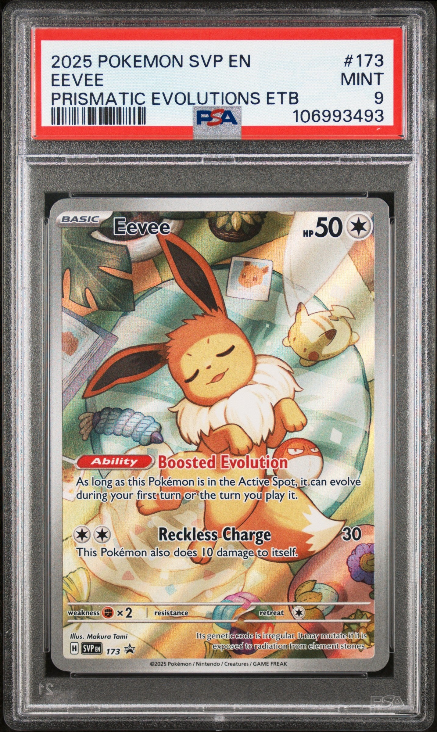 2025 Pokemon Svp En-Sv Black Star Promo 173 Eevee Prismatic Evolutions Etb - PSA 9