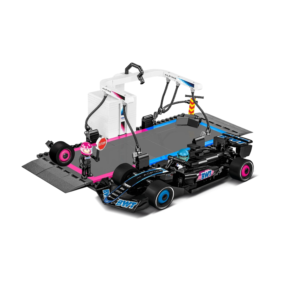 Action Town - BWT Alpine F1 Pit Stop Car Construction Set (490 Pieces)