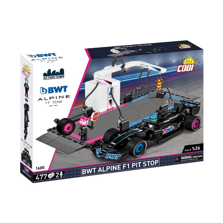 Action Town - BWT Alpine F1 Pit Stop Car Construction Set (490 Pieces)