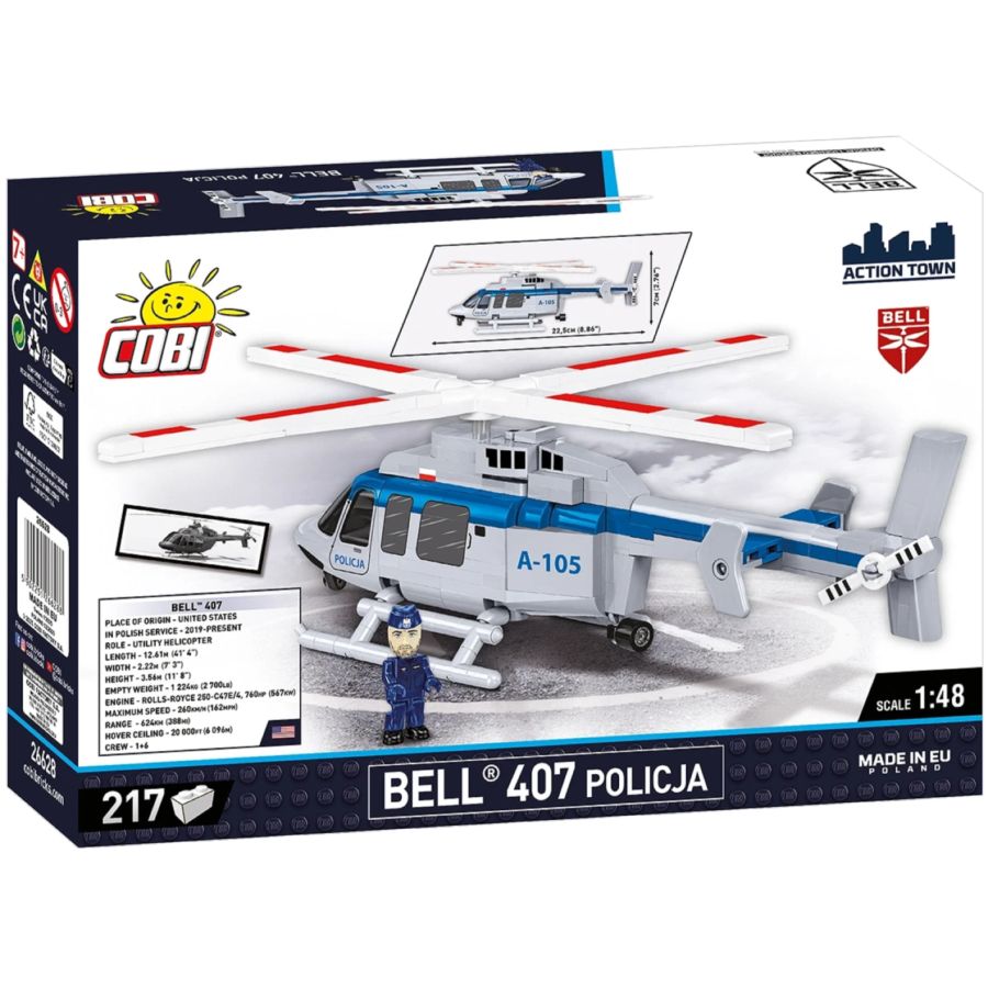 Action Town - Bell 407 Policja 1:48 scale Brick Kit (217 Pieces)