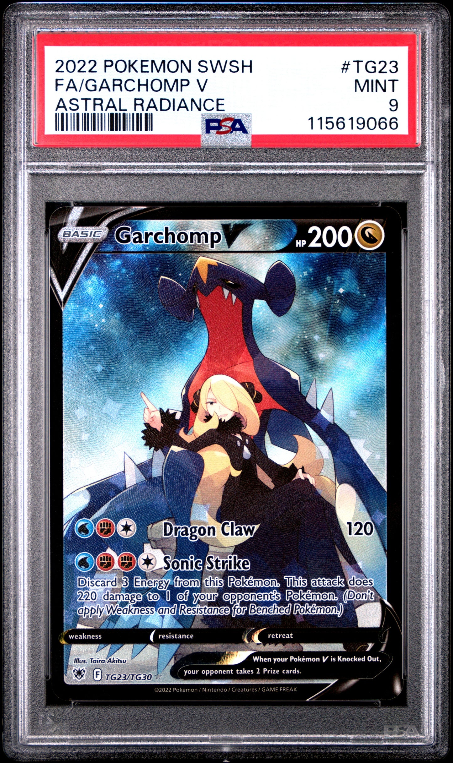 2022 Pokemon Sword & Shield Astral Radiance Tg23 Garchomp V - PSA 9