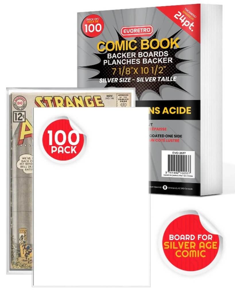 EVORETRO Silver Size Comic Boards (100ct)