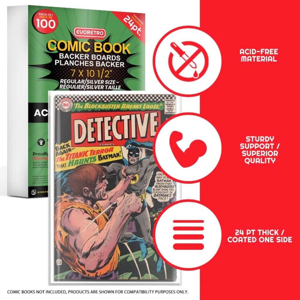 EVORETRO Regular/Silver Size Comic Boards (100ct)