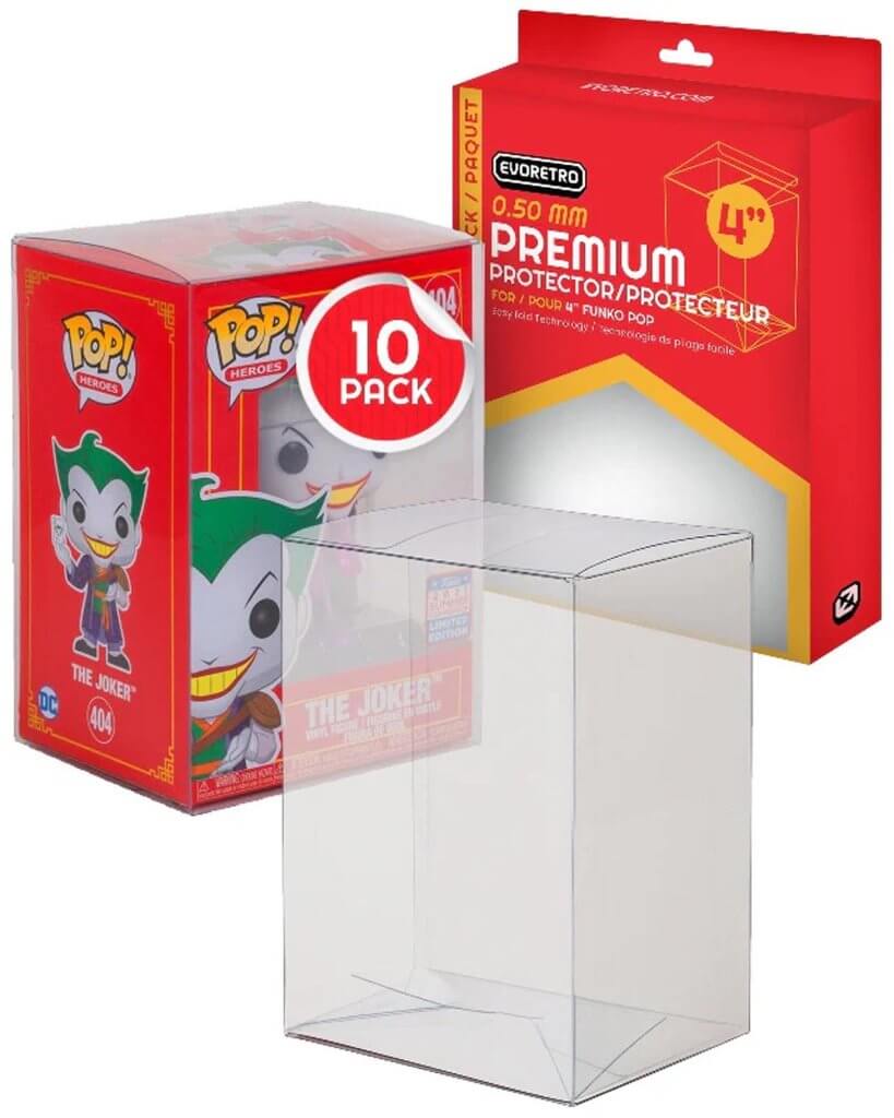 EVORETRO PREMIUM Funko Pop Plastic Protector for 4 Inch 0,50 10-pack