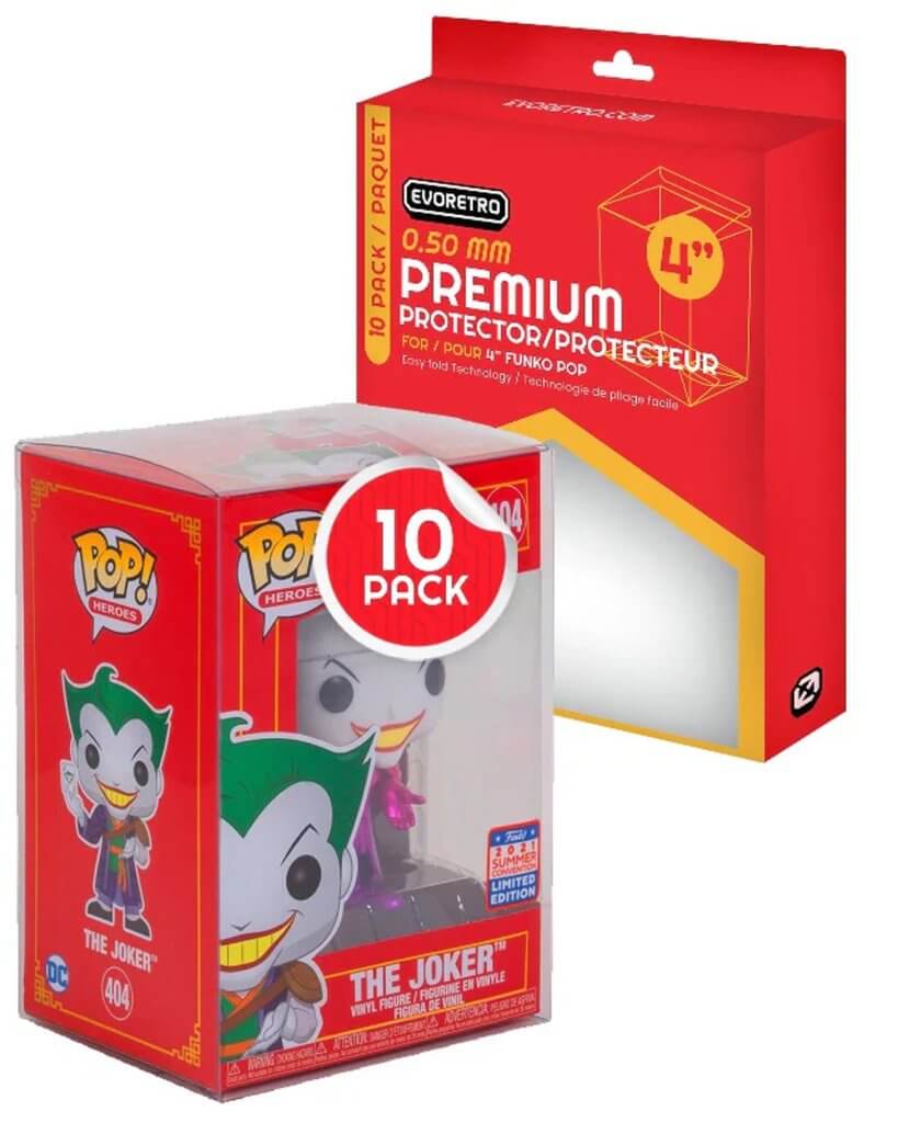 EVORETRO PREMIUM Funko Pop Plastic Protector for 4 Inch 0,50 10-pack