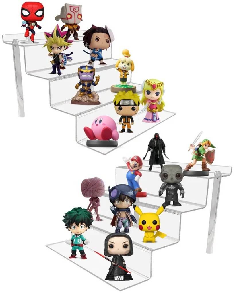 EVORETRO 4-Step Acrylic Display Stand for Action Figures RS6 2-Pack