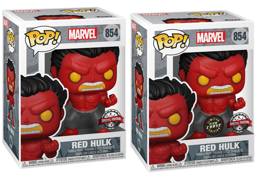 Marvel Comics - Red Hulk US Exclusive Pop! Vinyl Chase Bundle