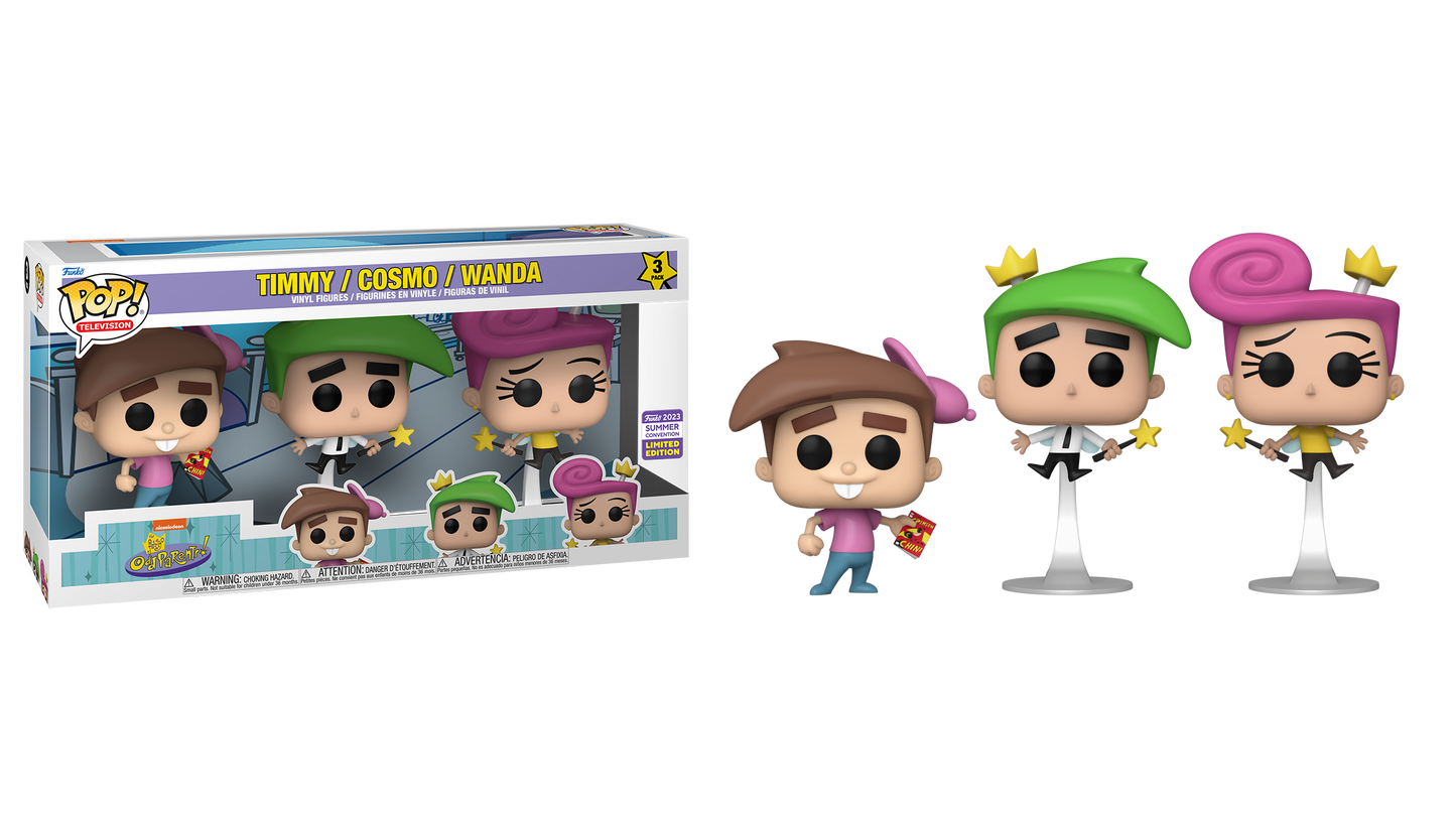 The Fairly Odd Parents - Timmy/Cosmo/Wanda 2023 Summer Convention Exclusive 3-Pack Pop! Vinyl