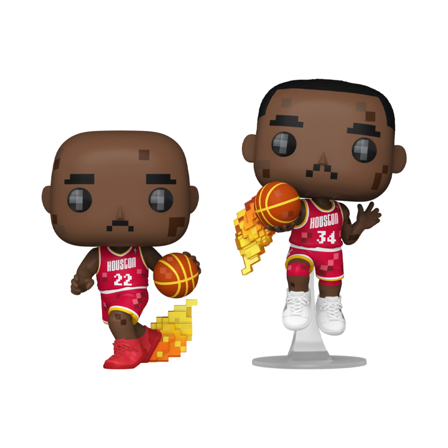 NBA JAM: Rockets - Clyde Drexler & Hakeem Olajuwon 8-Bit Pop! Vinyl 2 Pack