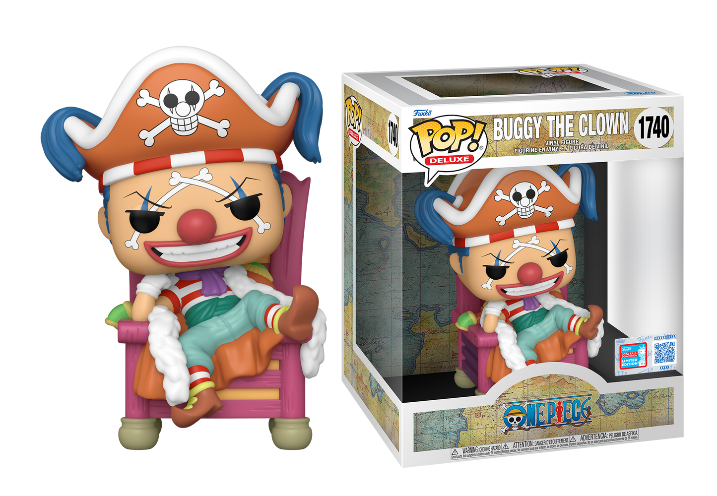 One Piece - Buggy on Throne NYCC 2024 Fall Convention Shared Exclusive Pop! Vinyl Deluxe