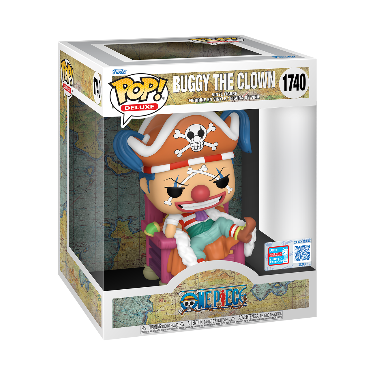 One Piece - Buggy on Throne NYCC 2024 Fall Convention Shared Exclusive Pop! Vinyl Deluxe
