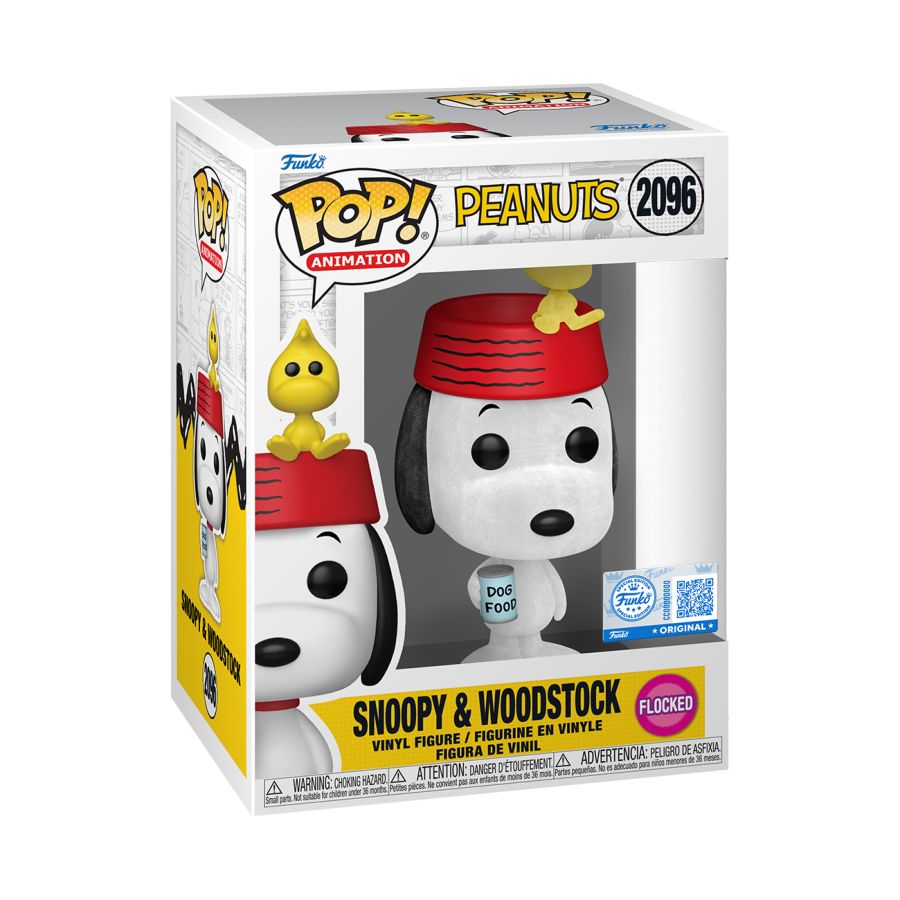 Peanuts - Snoopy with Woodstock Flocked Pop! Vinyl Vinyl