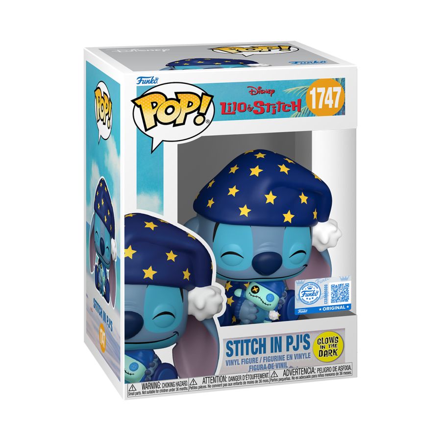 Lilo & Stitch - Stitch in PJ's US Exclusive Glow Pop! Vinyl