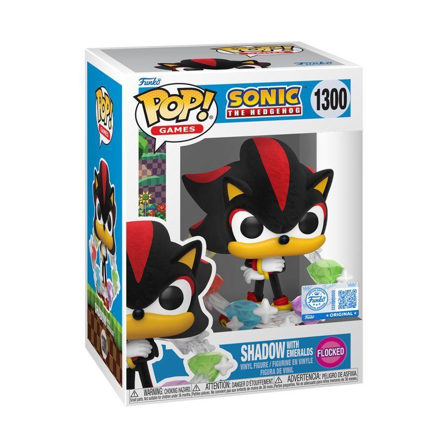 Sonic the Hedgehog - Shadow with Emeralds Exclusive Flocked Pop! Vinyl