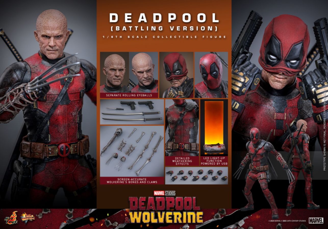 Deadpool & Wolverine - Deadpool (Battling Version) 1:6 Scale Collectible Action Figure
