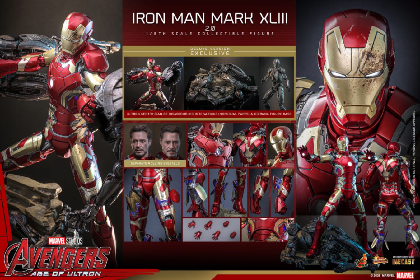 Avengers: Age of Ultron - Iron Man Mark XLIII (2.0) Deluxe 1:6 Scale Collectible Action Figure