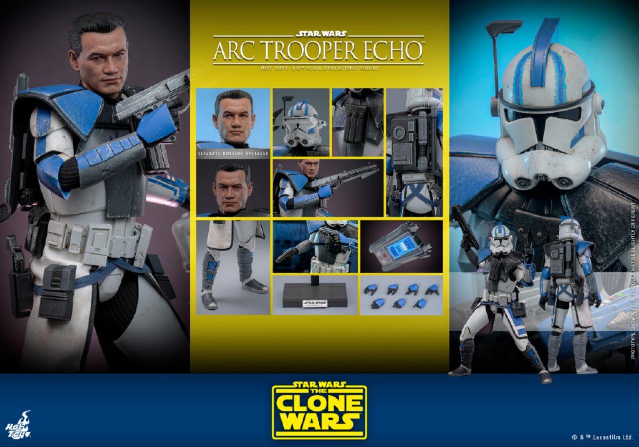Star Wars: The Clone Wars - Arc Trooper Echo 1:6 Scale Collectible Action Figure