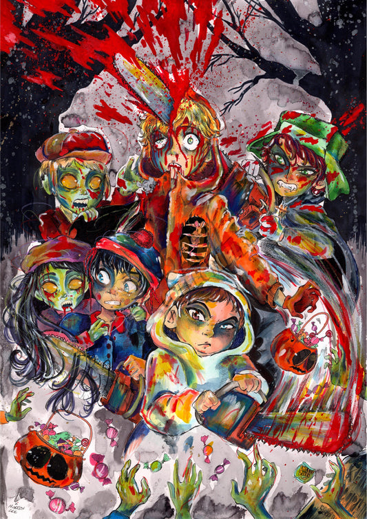 Halloween in South Park by Madison Lee - Madison Lee Art Print Poster