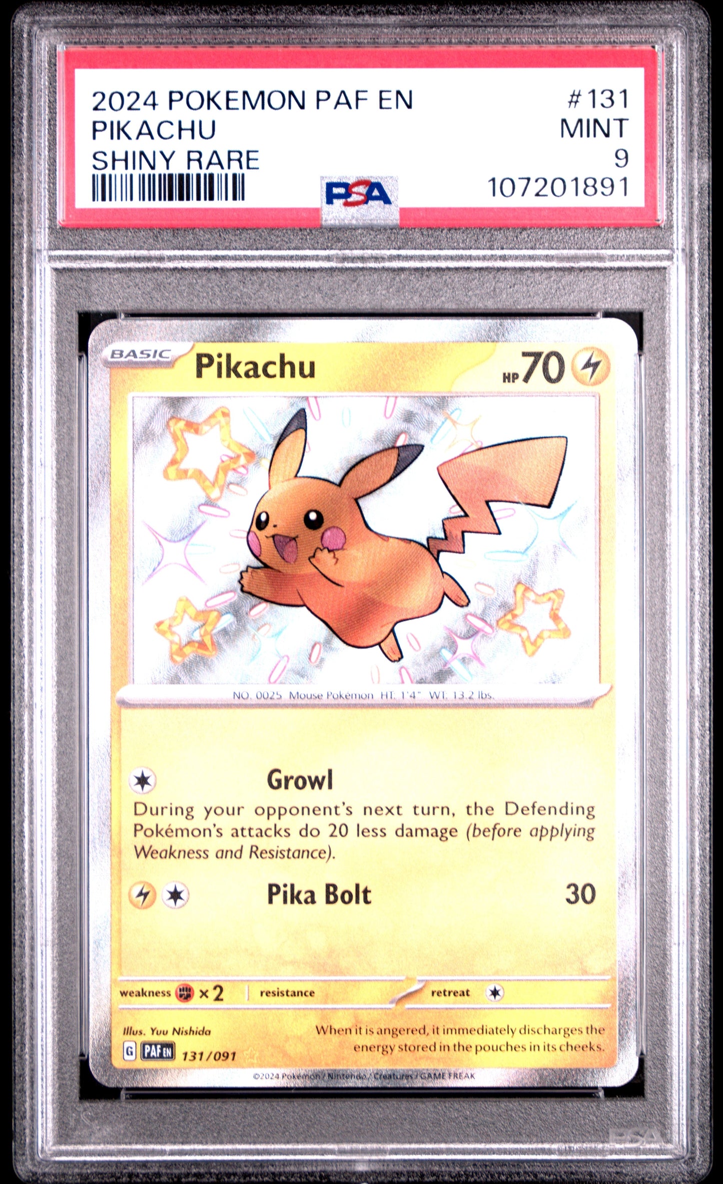 2024 Pokemon Paf En-Paldean Fates 131 Pikachu Shiny Rare