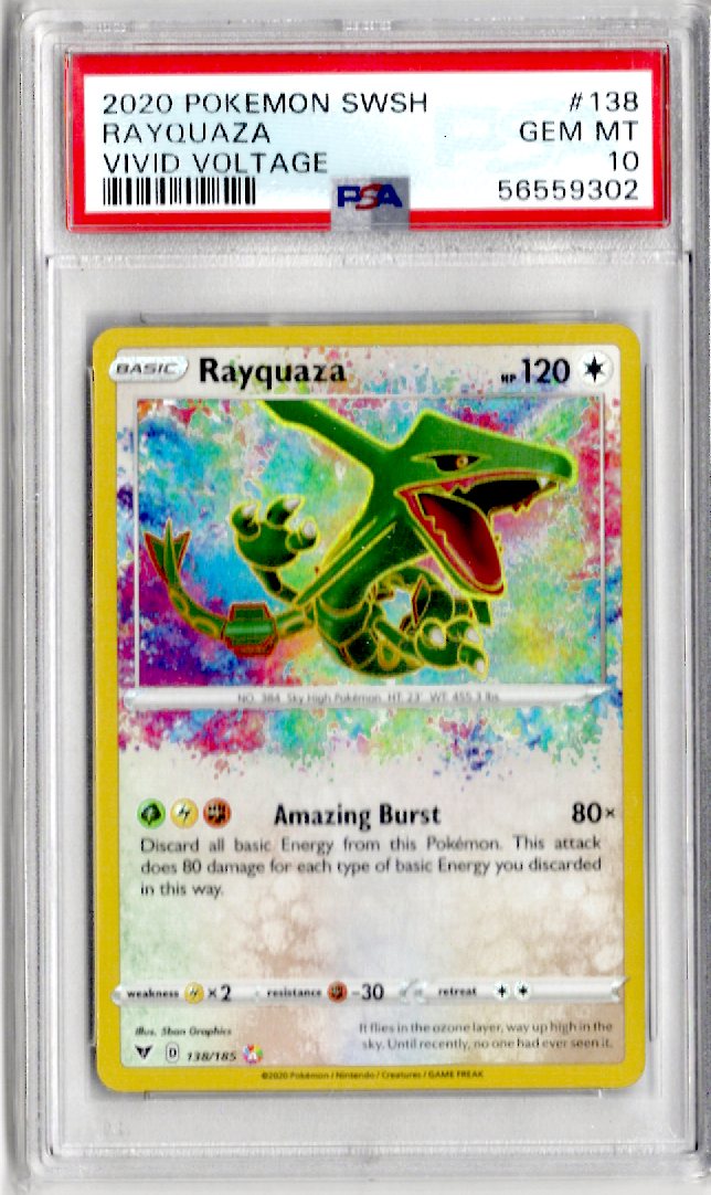 2020 Pokemon Sword & Shield Vivid Voltage 138 Rayquaza Vivid Voltage - PSA 10