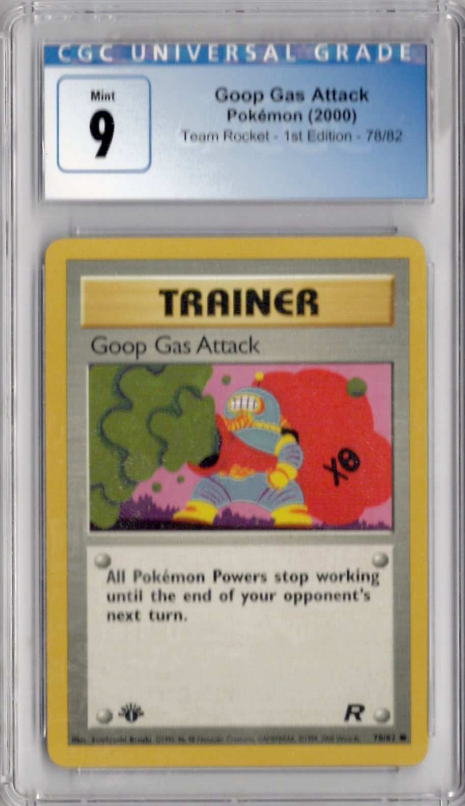 2000 Pokemon Team Rocket 1st Edition 78 Goop Gas Attack - CGC 9
