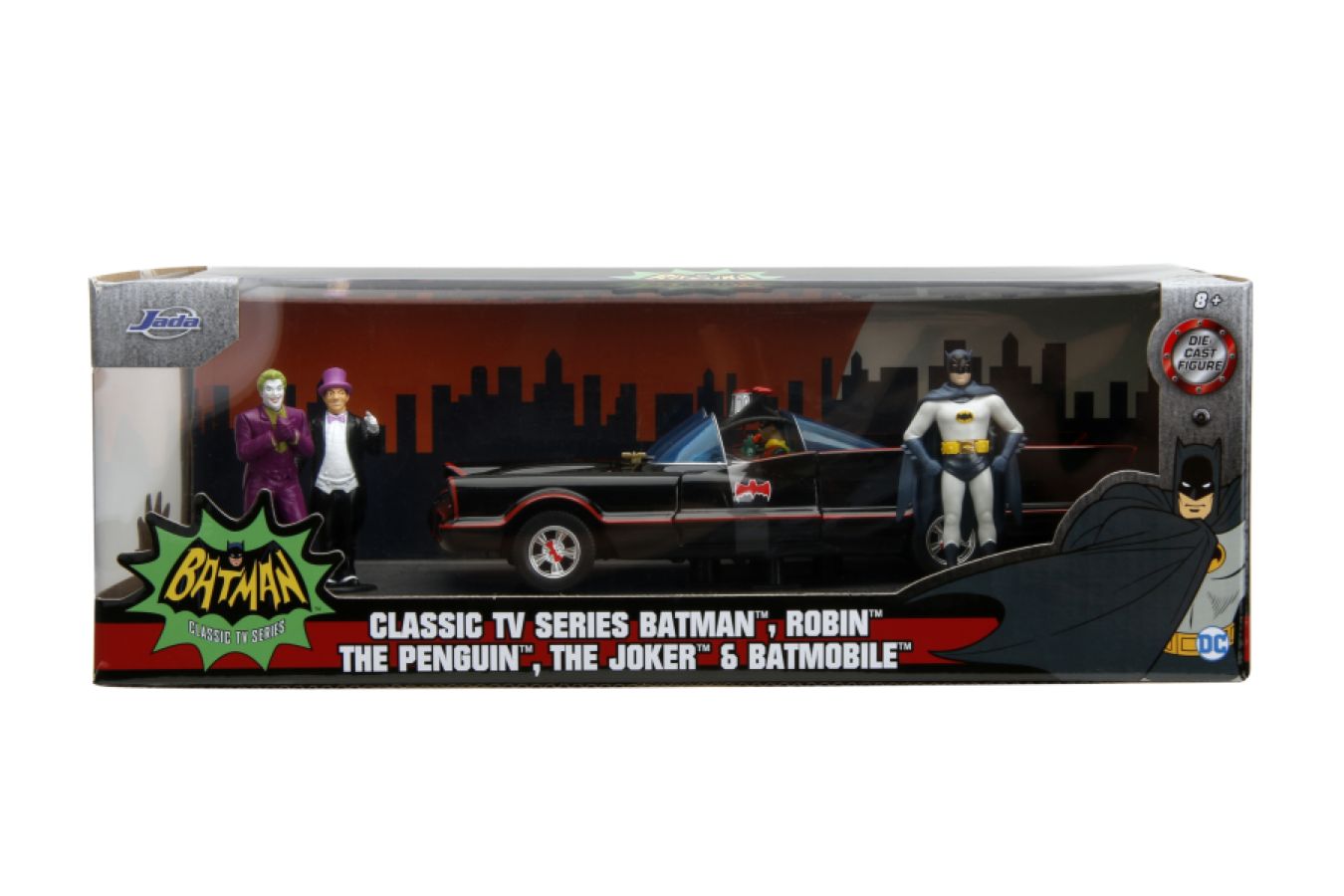 Batman (TV) - Classic Batmobile with 4 Figures 1:24 Scale Set