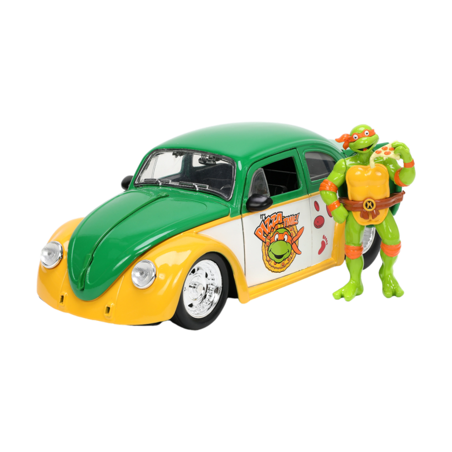 Teenage Mutant Ninja Turtles (TV 1987) - VW Beetle with Michelangelo 1:24 Scale