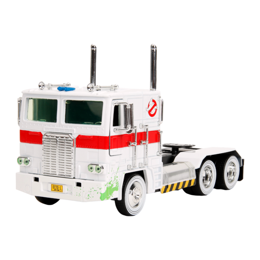 Hollywood Rides Optimus Prime X Ghostbusters Ecto 1 Mash up 1 24 Scale Diecast Vehicle Ozzie Collectables