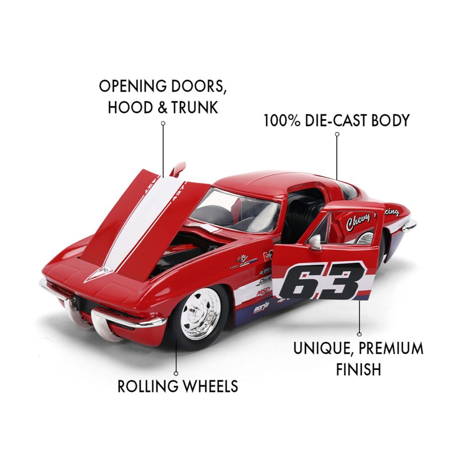 Big Time Muscle - 1963 Chevrolet Corvette 1:24 Scale Diecast Vehicle