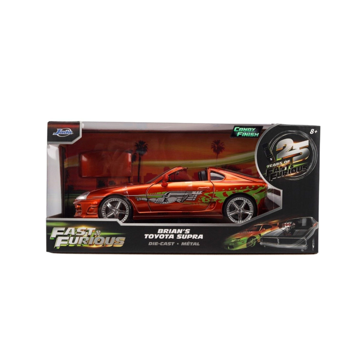 Fast & Furious - 1:24 Brian's Toyota Supra (Candy Finish) Diecast Vehicle