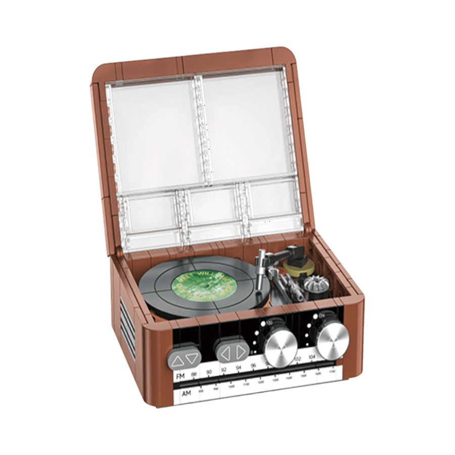 JAKI - Retro Turntable Plastic Brick Model Kit (217 Piece Set)