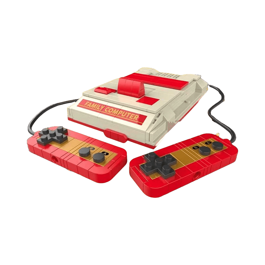 JAKI - Red & White Games Console Plastic Brick Model Kit (228 Piece Set)
