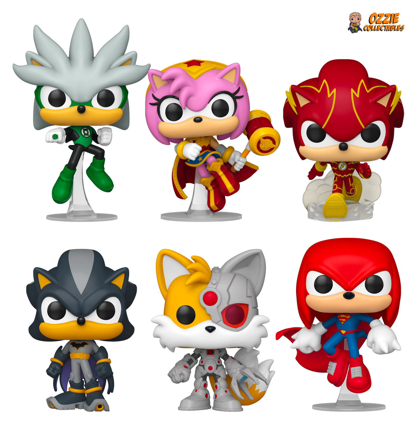 Justice League X Sonic the Hedgehog Bundle - 6 POP! Vinyls