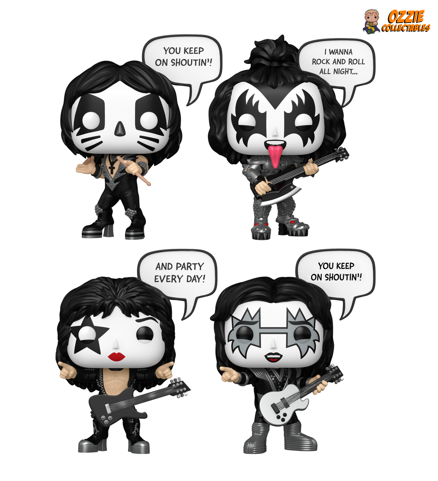 KISS Pop! Vinyl Sayings Bundle - 4 POP! Vinyls