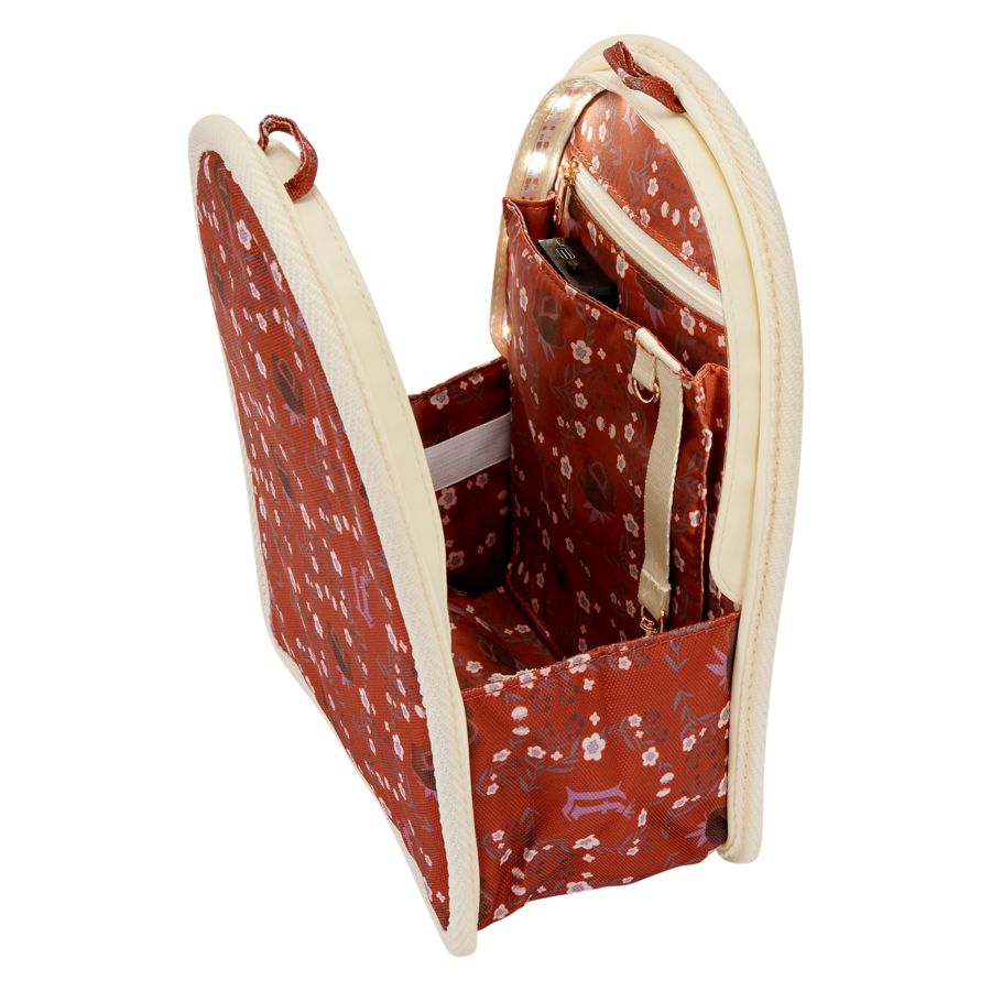 Loungefly - Cream & Red Floral Light-Up Mini Backpack Insert Organizer