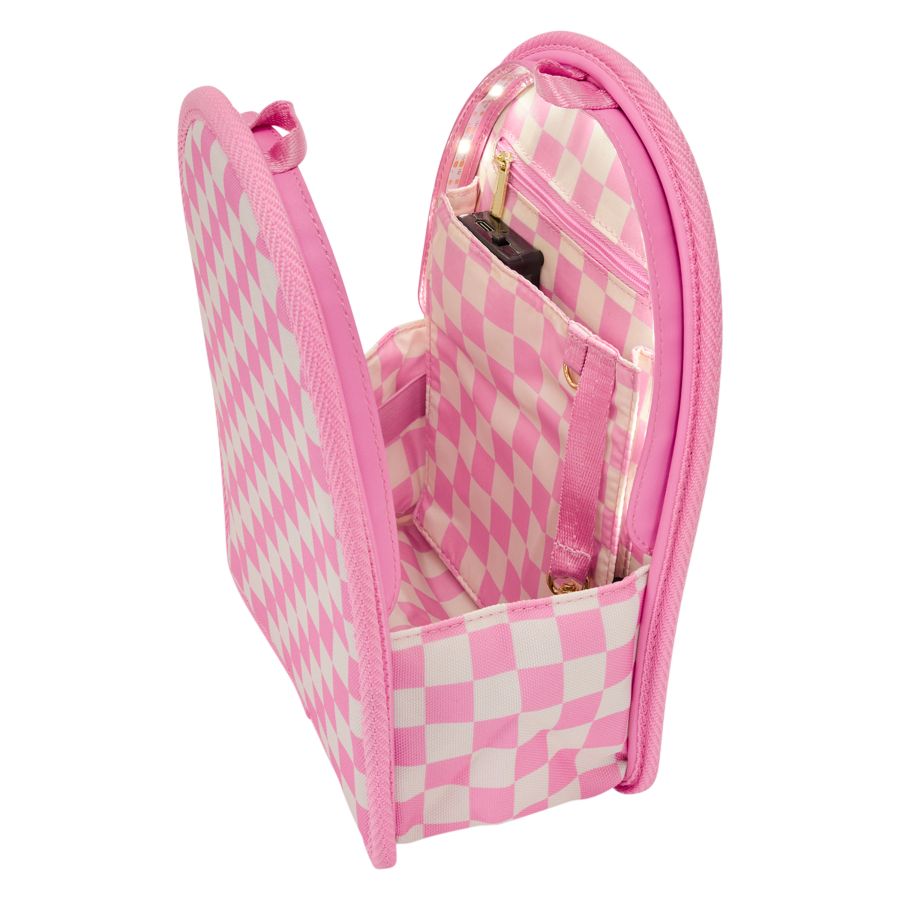 Loungefly - Pink Checkerboard Light-Up Mini Backpack Insert Organizer