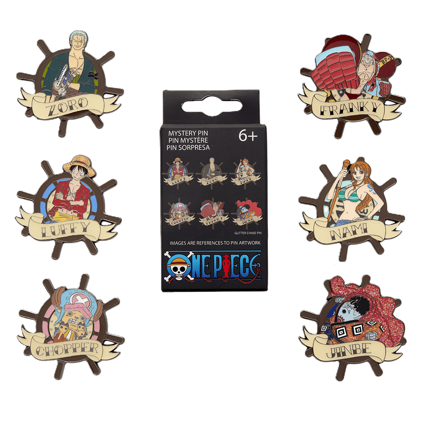 One Piece - Tattoo Style Mystery Pin Blind Box Assortment (Display of 12)