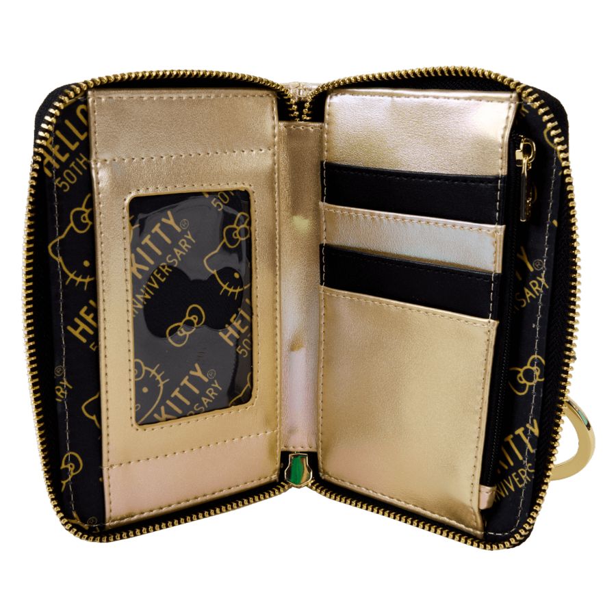 Hello Kitty - 50th Anniversary Metallic Gold Zip Around Wallet