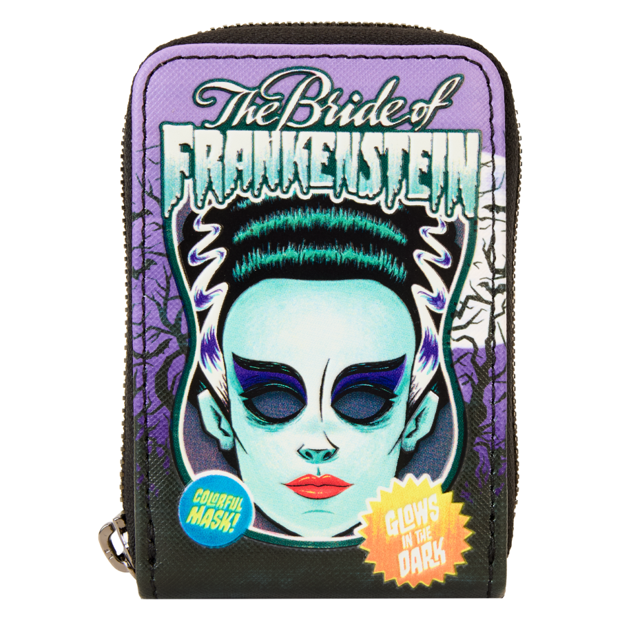 Universal Monsters - Bride of Frankenstein Neon Mask Zip Wallet