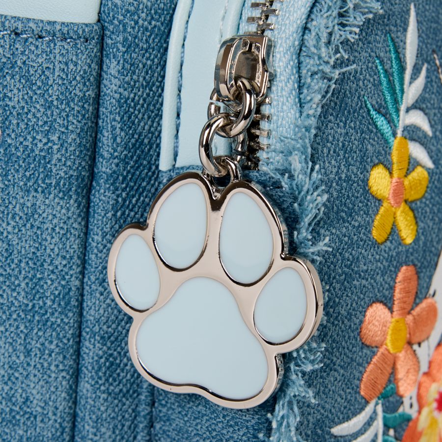 Disney - Dogs & Cats Faux Denim Fringe Mini Backpack