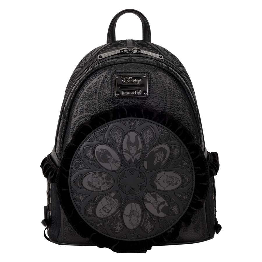 Disney Villains - Black Faux Leather with Velvet Trim Mini Backpack