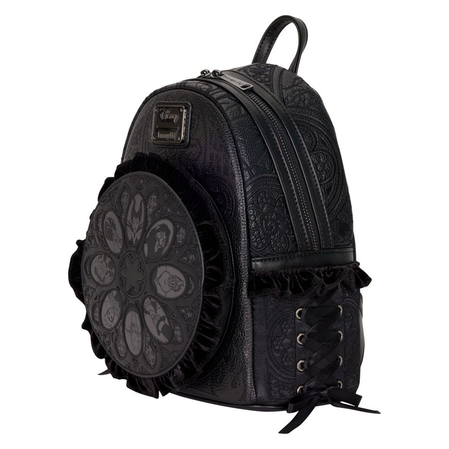 Disney Villains - Black Faux Leather with Velvet Trim Mini Backpack