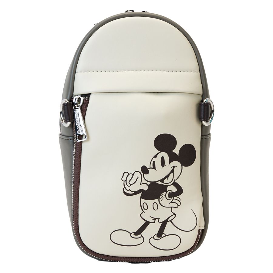 Mickey & Friends - Faux Leather & Canvas Water Bottle Crossbody