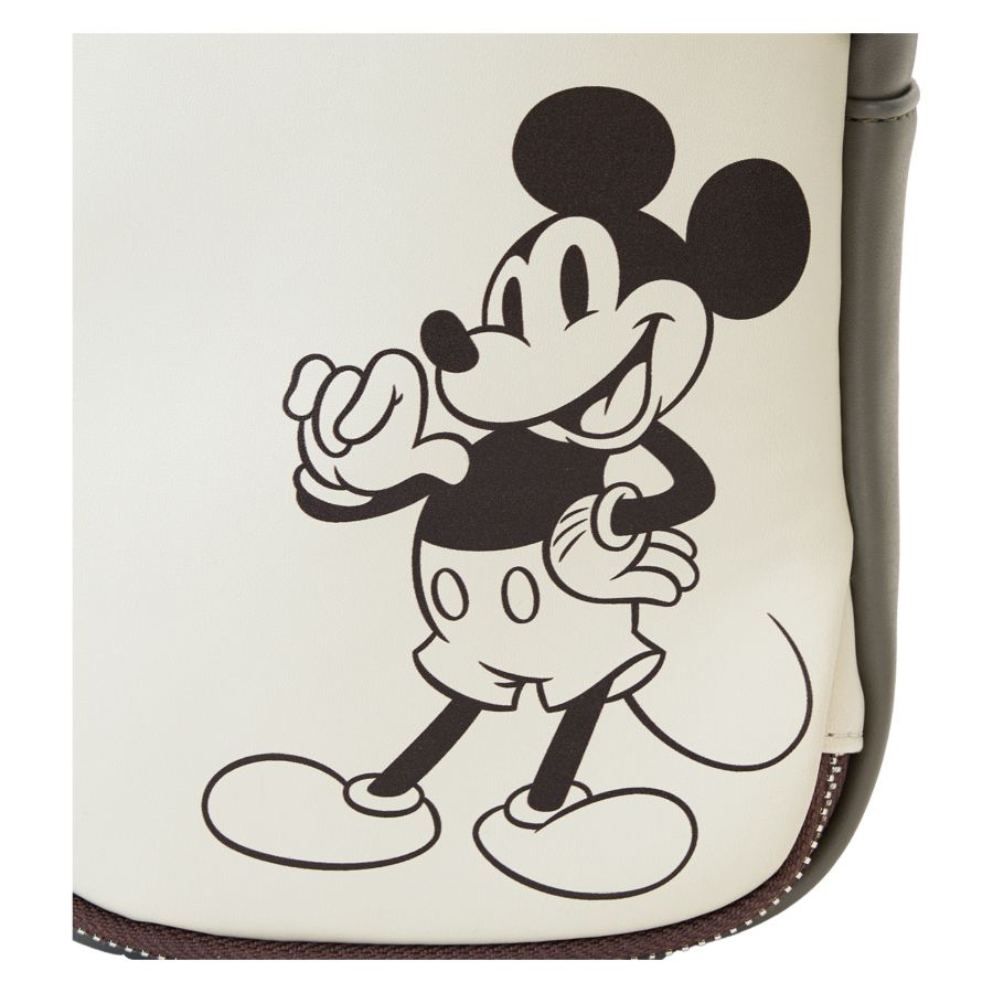 Mickey & Friends - Faux Leather & Canvas Water Bottle Crossbody
