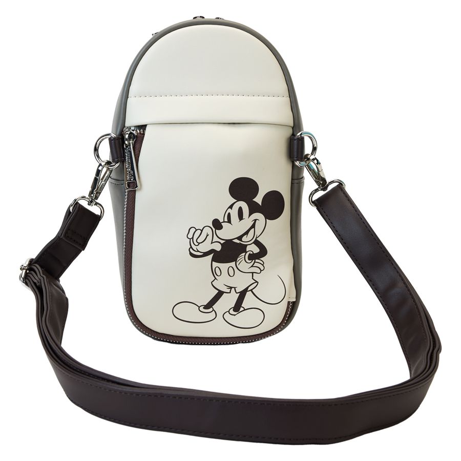 Mickey & Friends - Faux Leather & Canvas Water Bottle Crossbody