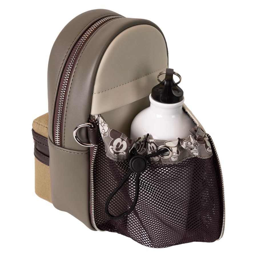 Mickey & Friends - Faux Leather & Canvas Water Bottle Crossbody