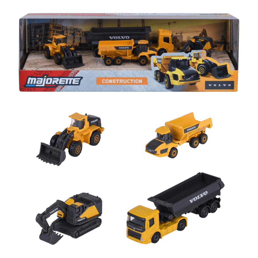 Majorette - 1:64 Volvo Construction 4 Vehicle Giftpack