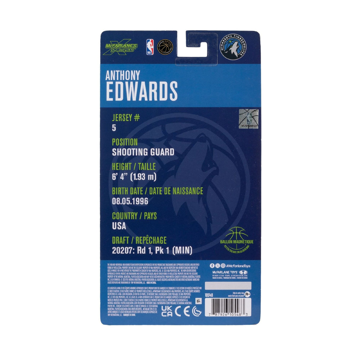 NBA - Anthony Edwards (Minnesota Timberwolves) 6" Articulated Figure